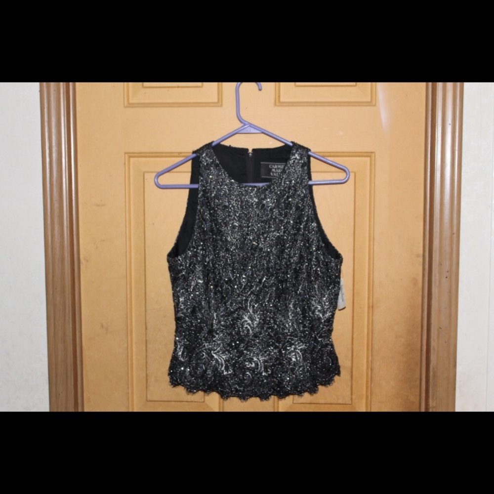 Carmen Marc Valvo evening vest sleeveless top